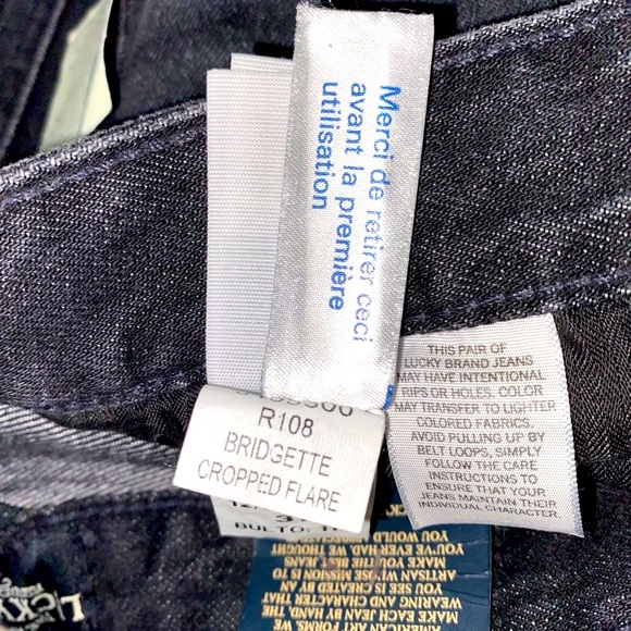 NWT Lucky Brand Bridgette Cropped Flare Black Size 12/31 - Picture 10 of 16